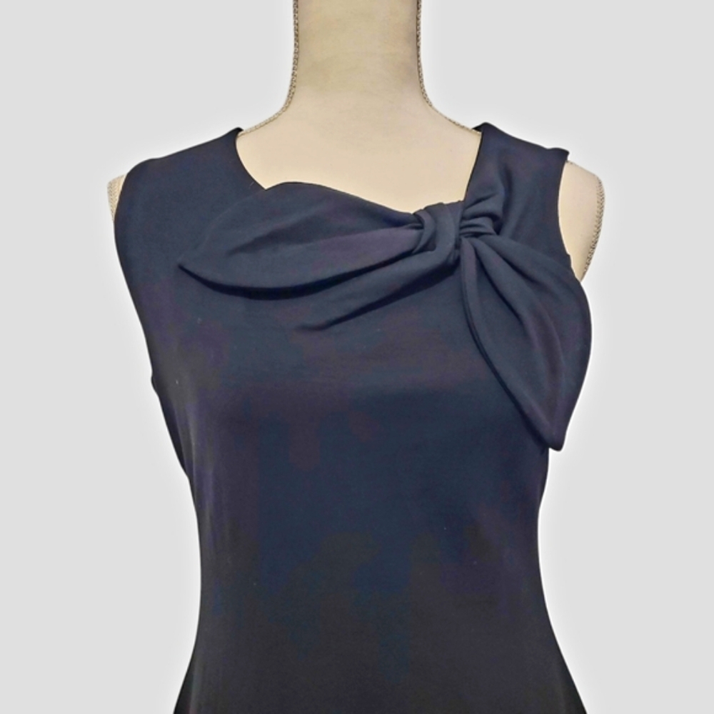 Black Asymmetrical Sheath Dress Sleeveless Cocktail - Picture 2 of 5